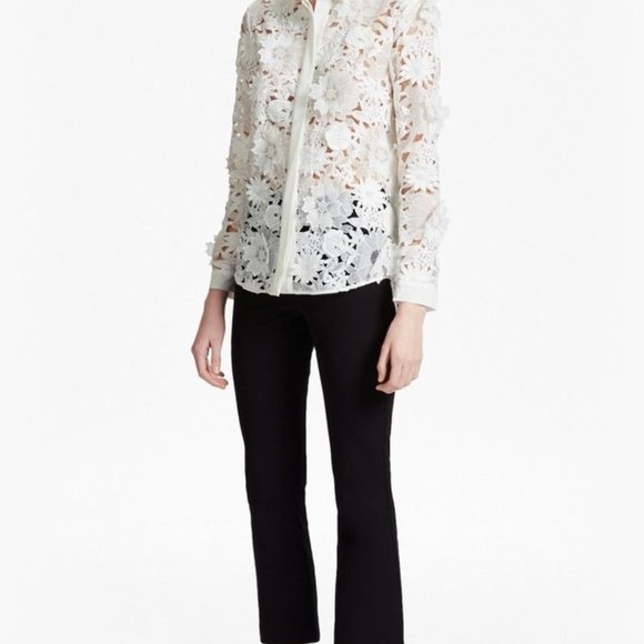Rare - French Connection Manzoni 3d Women's Floral Lace Shirt – Size 2 US - Picture 6 of 10